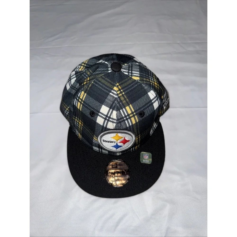 PITTSBURGH STEELERS BLACK PLAID NFL NEW ERA Hat Youth
